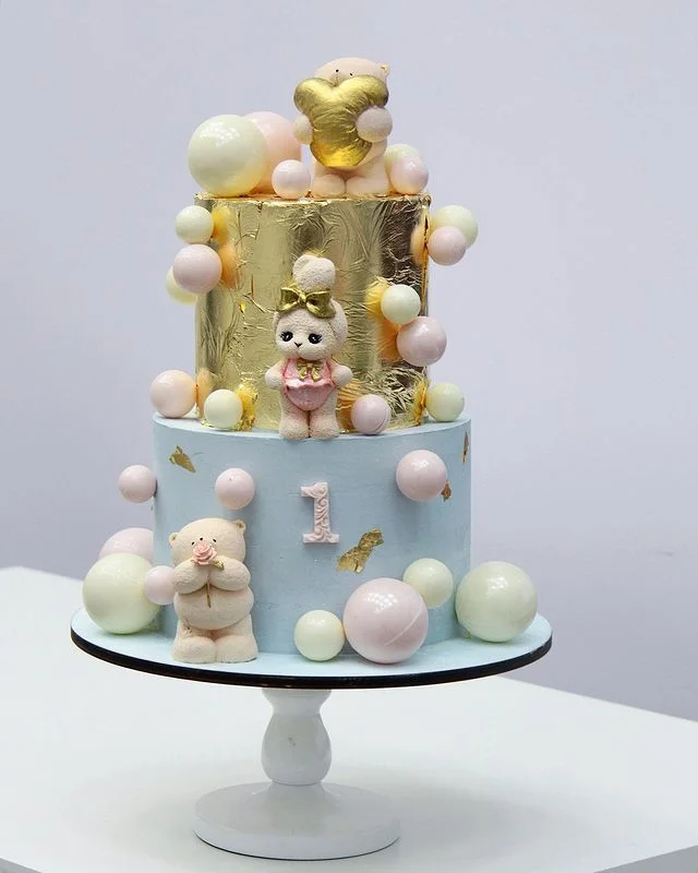 Торт з ведмедиком і зайчиком Торт с мишкой и зайкой