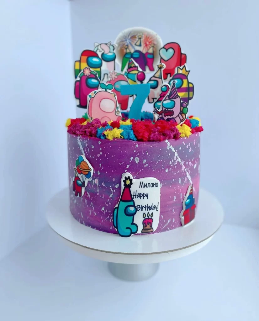 Торт із топерами Among Us Торт с топперами Among Us