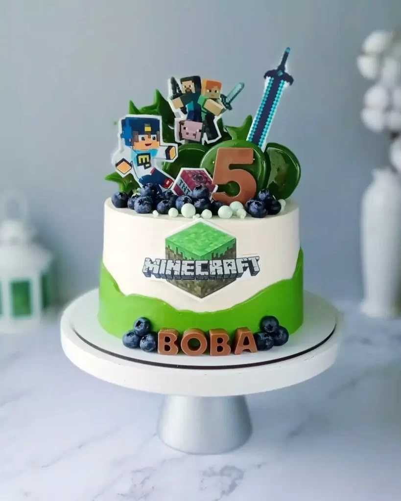 Торт с топперами Майнкрафт Торт с топперами Майнкрафт