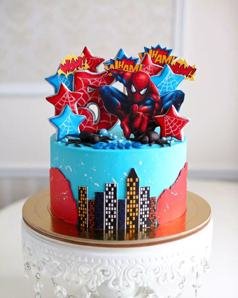 Торт з топером Людини павука Торт с топпером человека паука