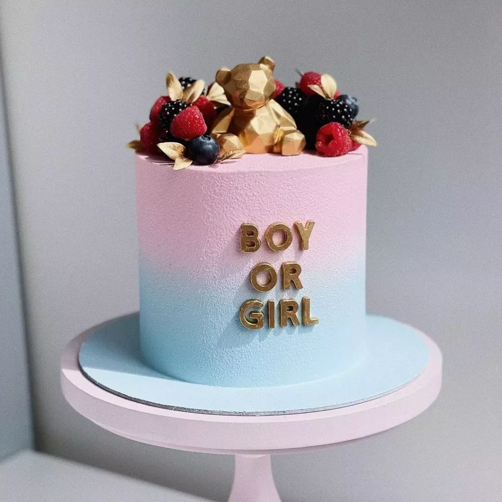 Торт на гендер пати с мишкой Торт на гендер пати с мишкой