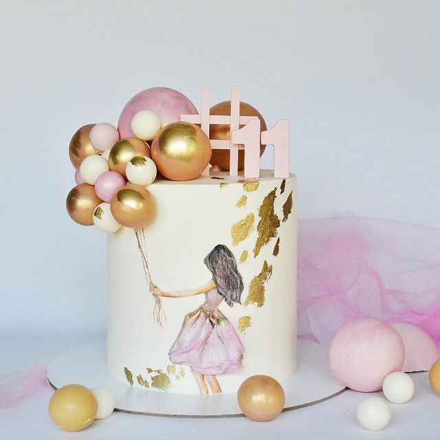 Торт з малюнком дівчинки Торт с рисунком девочки