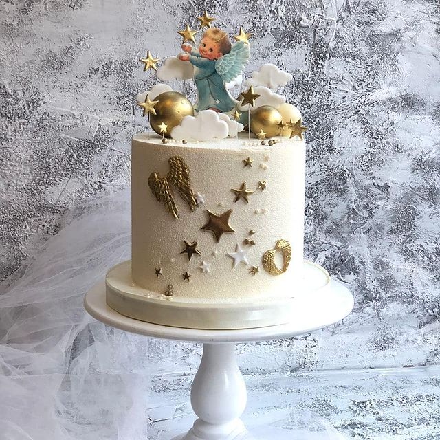 Торт на хрестини дівчинки з янголятком I-4