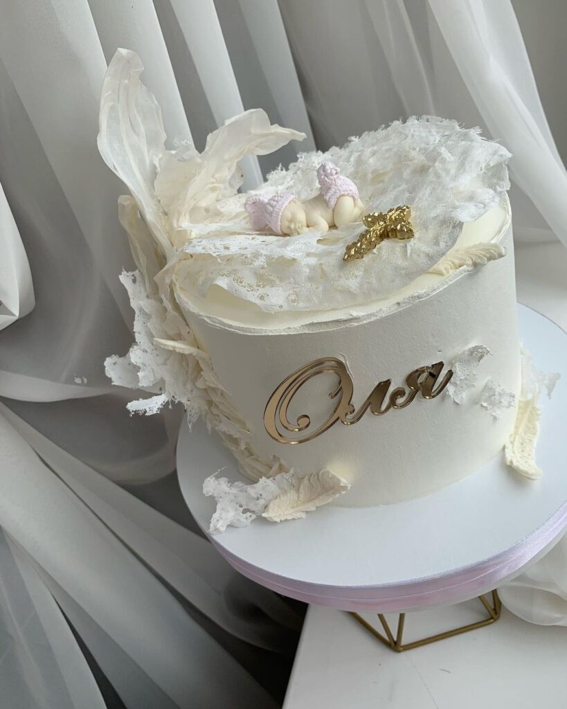 Іменний торт на хрестини дівчинки Именной торт на крестины девочки