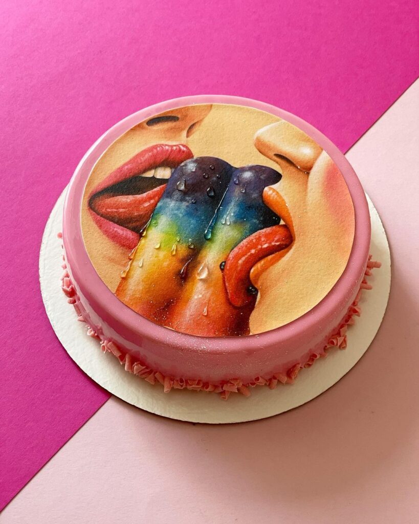 Еротичний торт з малюнком морозива Эротический торт с рисунком морожена