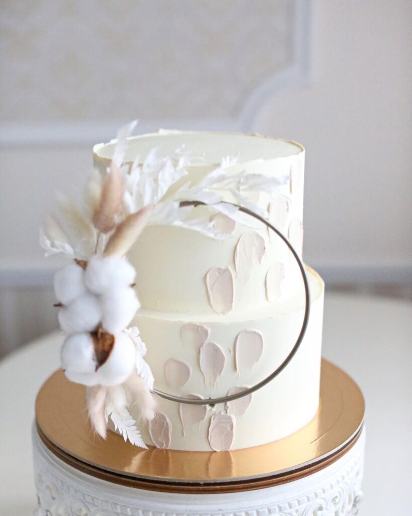 Кремовий весільний торт з квітами Кремовый свадебный торт с цветами