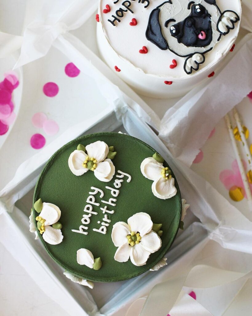 Бенто торт зеленого кольору | Від 800 грн/шт Бенто торт зеленого кольору