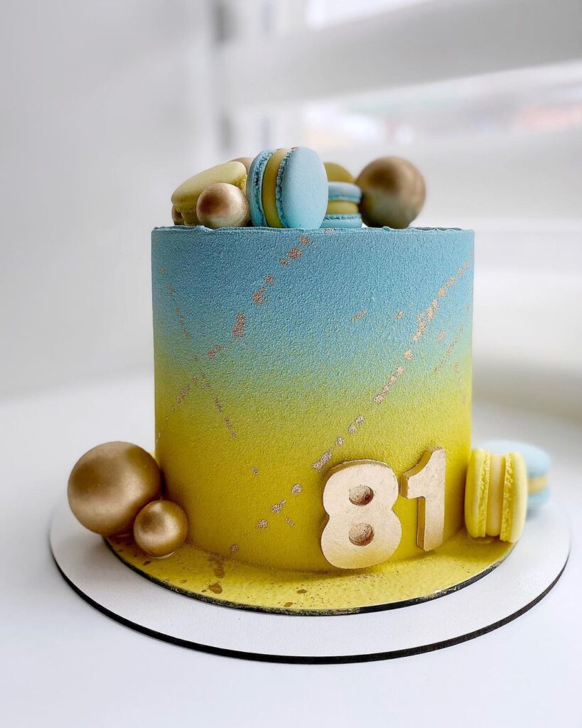 Синьо-жовтий торт для бабусі Сине-желтый торт для бабушки