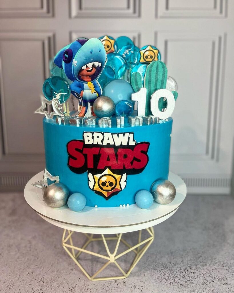 Блакитний торт Brawl Stars Голубой торт Brawl Stars