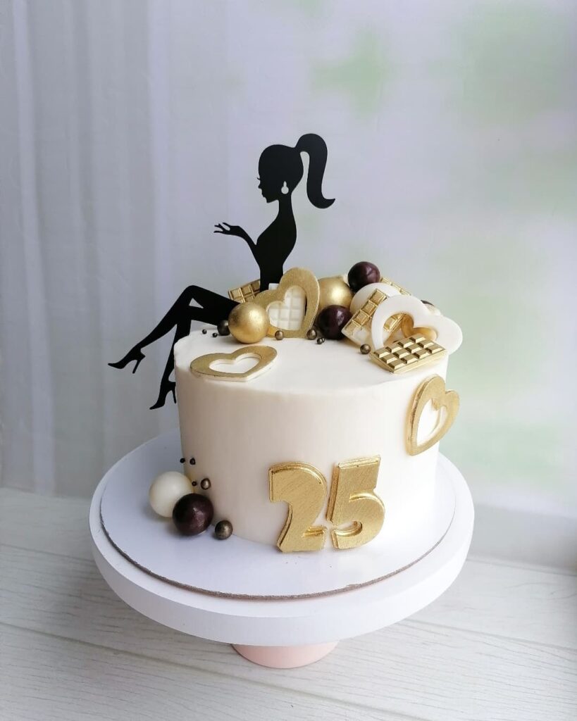 Торт с топпером в виде девушки и возрастом Торт с топпером в виде девушки и возрастом