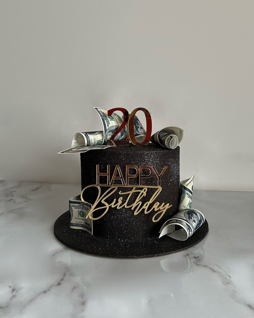 Торт на 20 років хлопцеві з доларами Торт на 20 лет парню с долларами