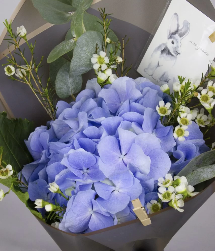 Букет квітів “Гортензія синя”