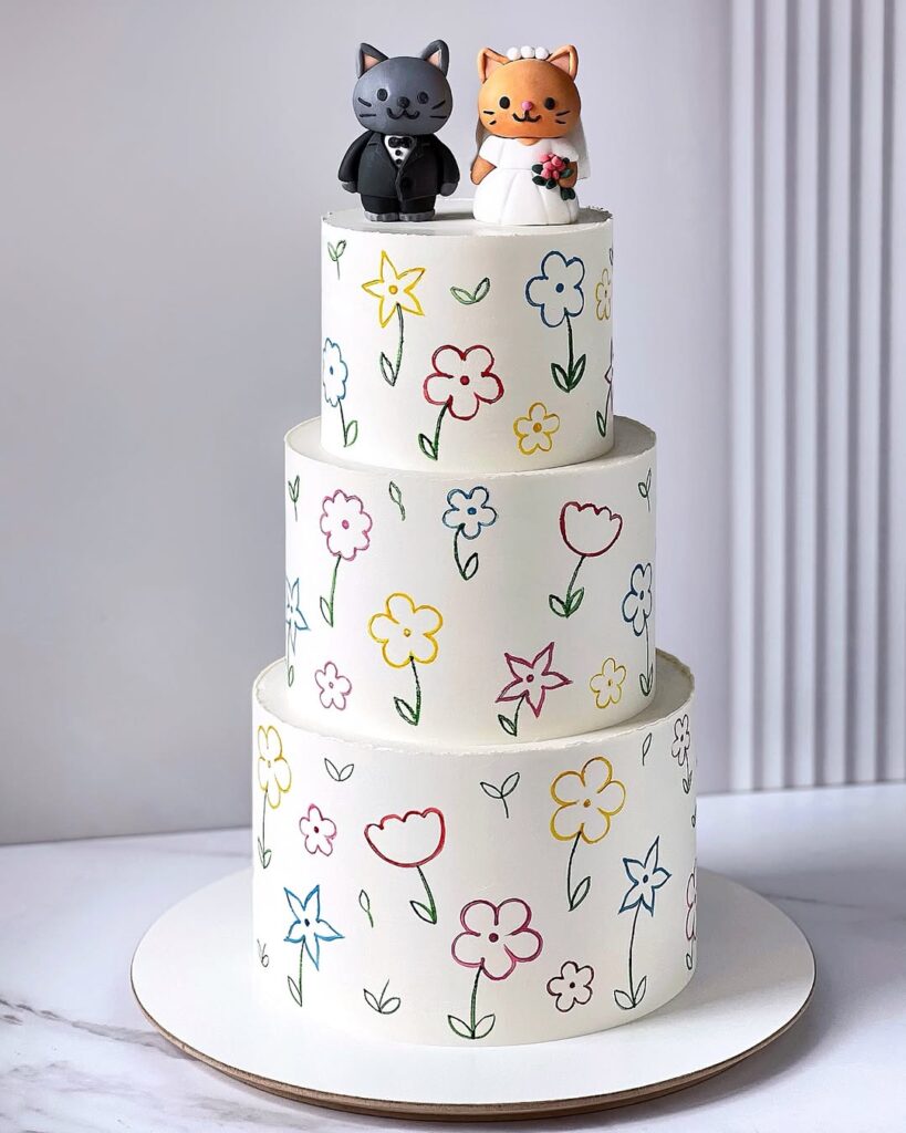 Весільний торт з котиками