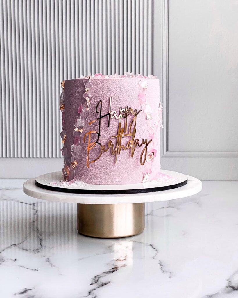 Рожевий торт Happy Birthday